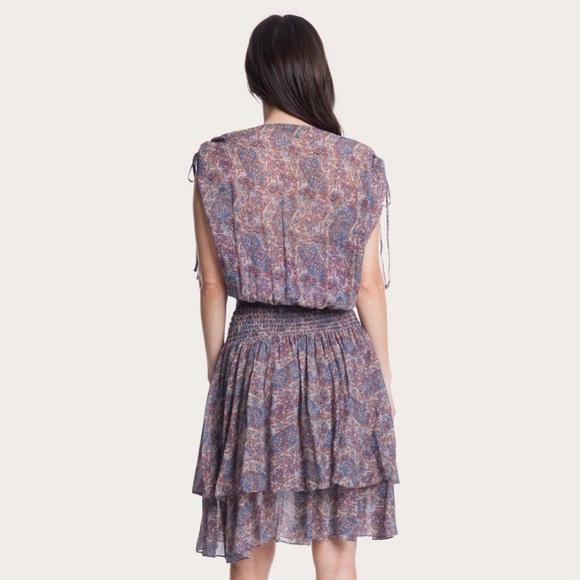 Frye Floral Violet Dusk Tiered Smocked Dress - Picture 2 of 9